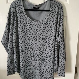 Gray Star Pattern Women's Top Size 2X